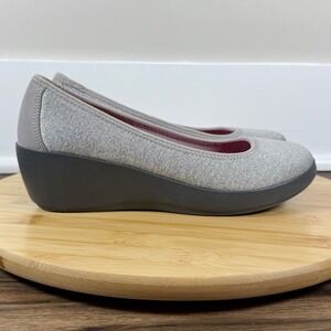 Crocs Busy Day Heathered Gray Ballet Wedge Dual Comfort Pump Shoes‎ Women's  7